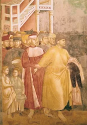St. Francis giver afkald på alle verdslige goder, detalje af Pietro di Bernardone, 1297-99